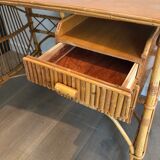 Rattan desk around 1970