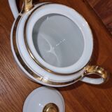 Sweetener in Sologne porcelain Larcheveque Pattern edging garland Gilded