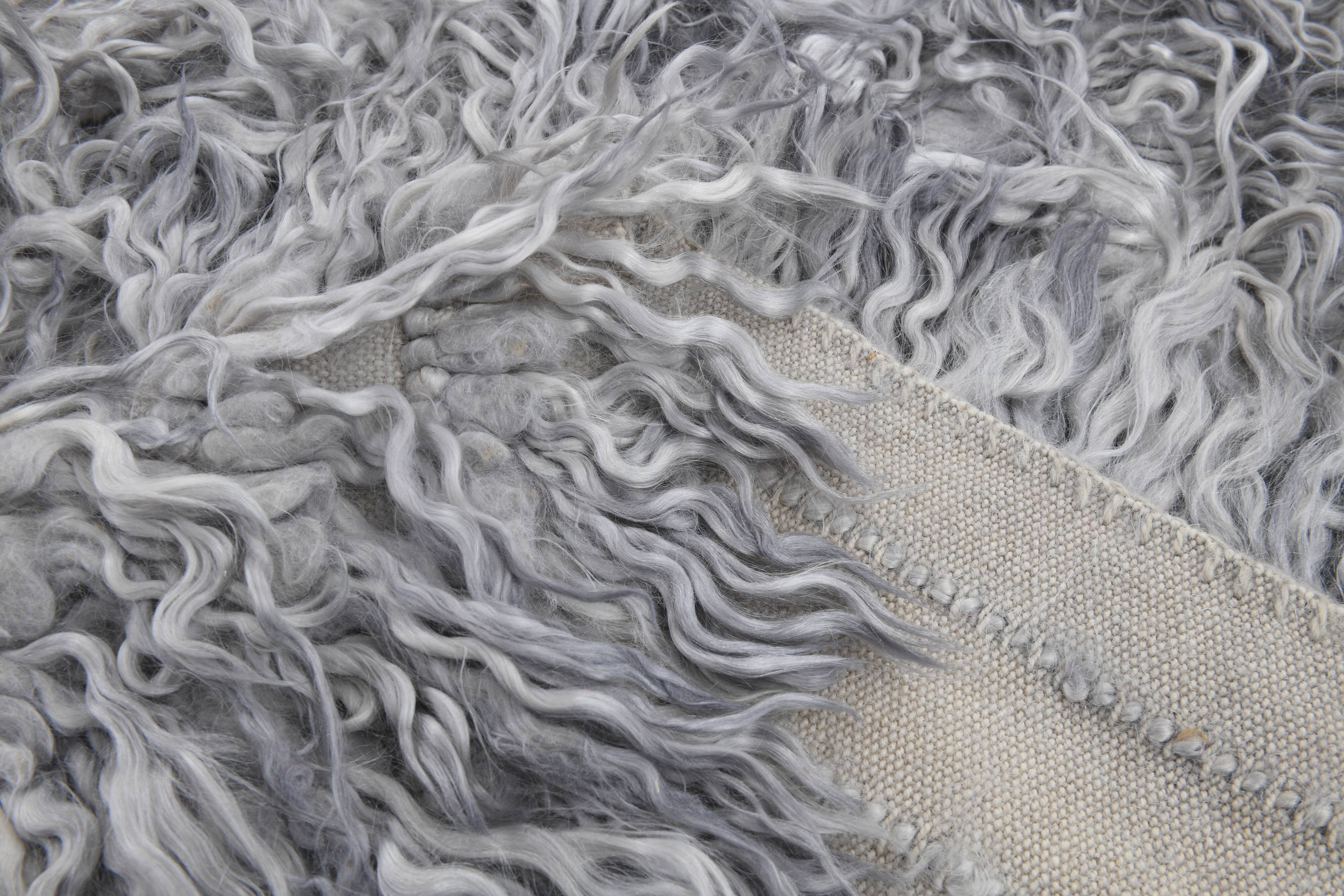 8x10 wool handmade gray kilim rug 253x300cm