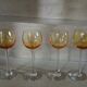 4 antique crystal stem glasses