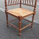 Chaise d'angle bois tourné assise paille