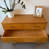 Vintage oak chest of drawers from the 1960s.
