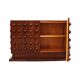 Italian Brutalist Hand-Carved Oak Wood Sideboard with Sculptural Studded Do