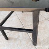 1950s metal and glass coffee table