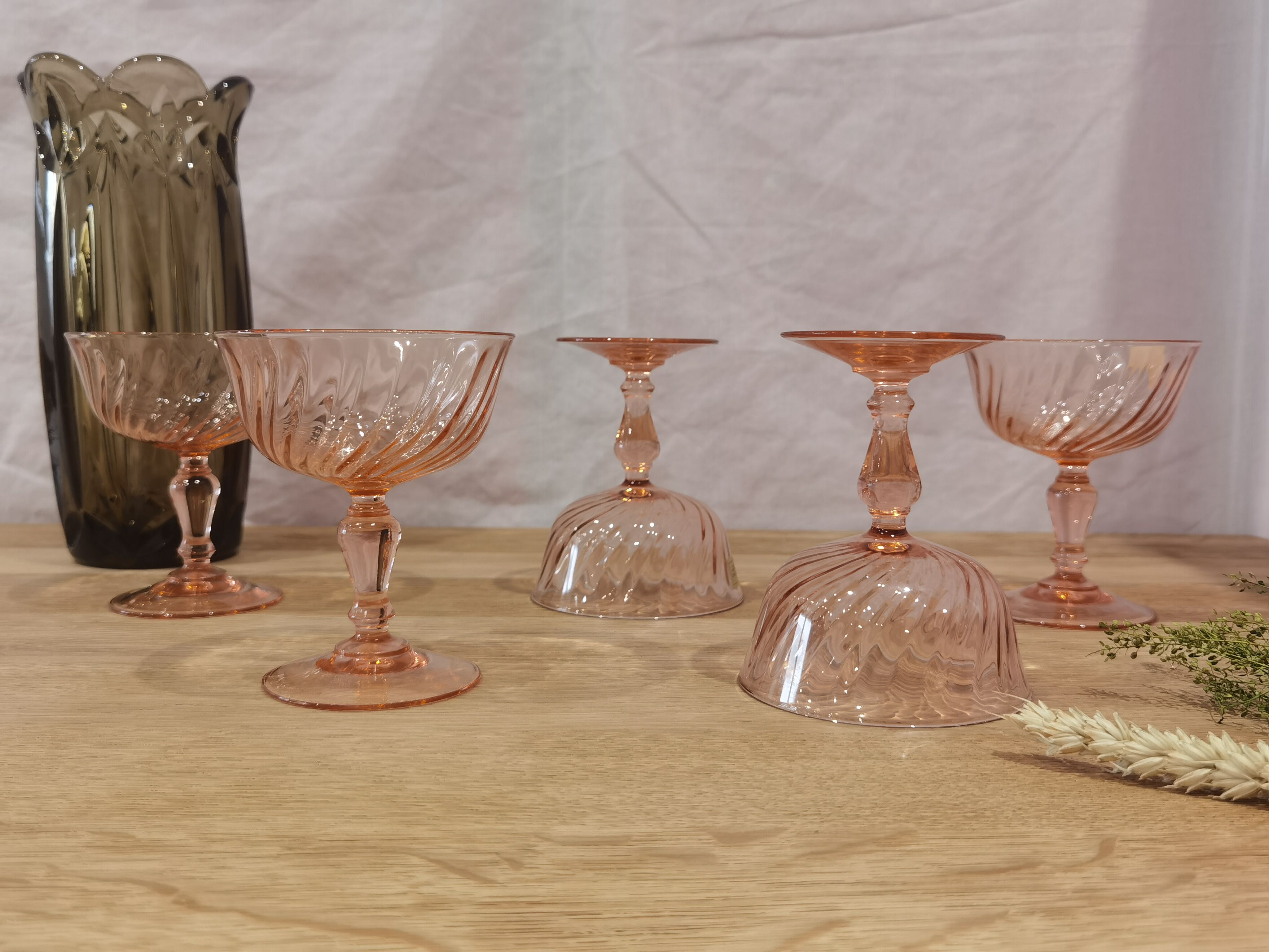 5 coupes à champagne de la marque "luminarc" rosaline