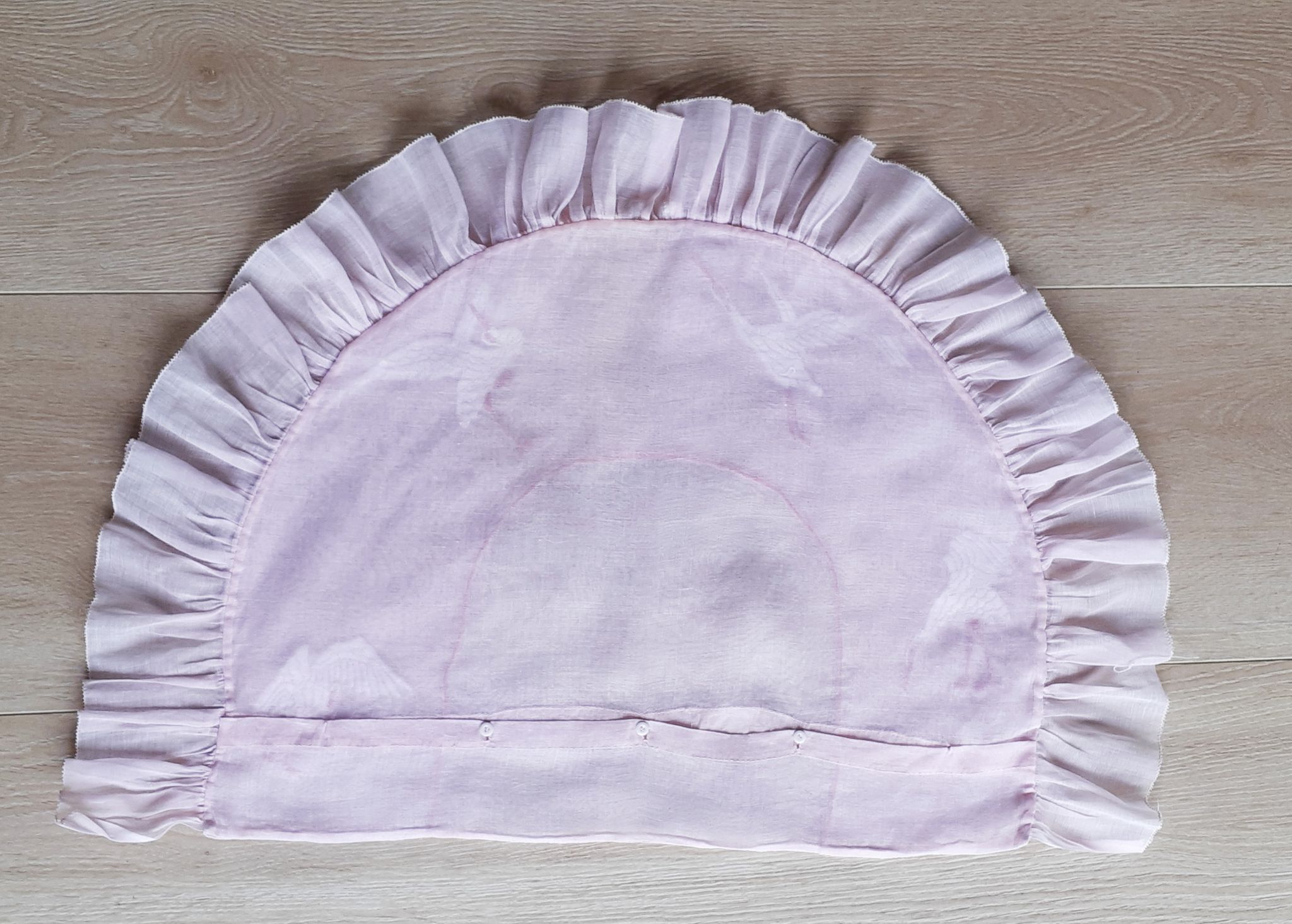 Children's pillowcase sewn and embroidered by hand