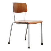 Chaise d'école empilable, couleur chêne et gris