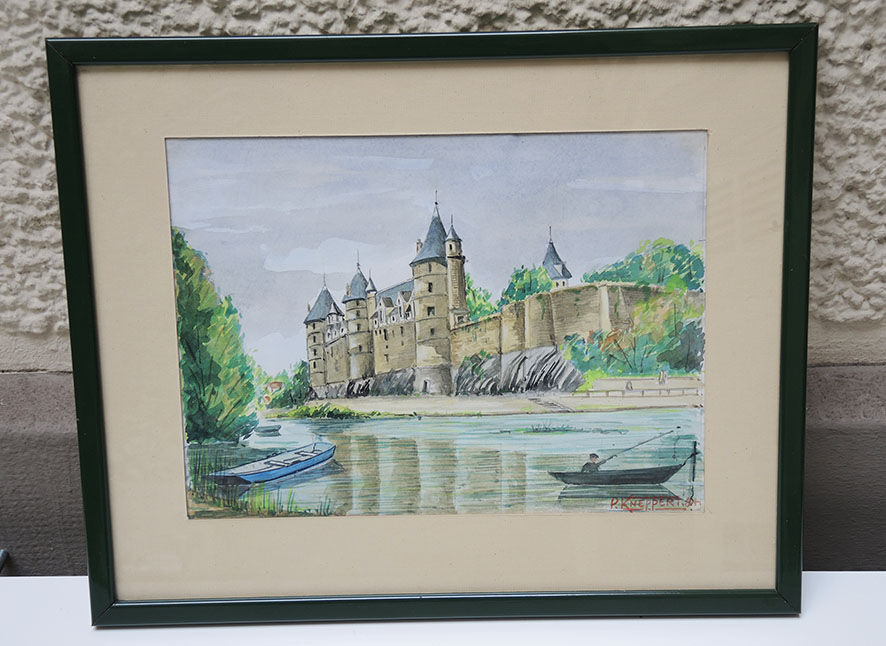 Watercolor painting signed P. Kneppert, The Castle