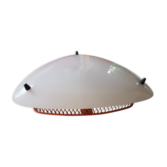 Ceiling light in plexiglass and metal mesh