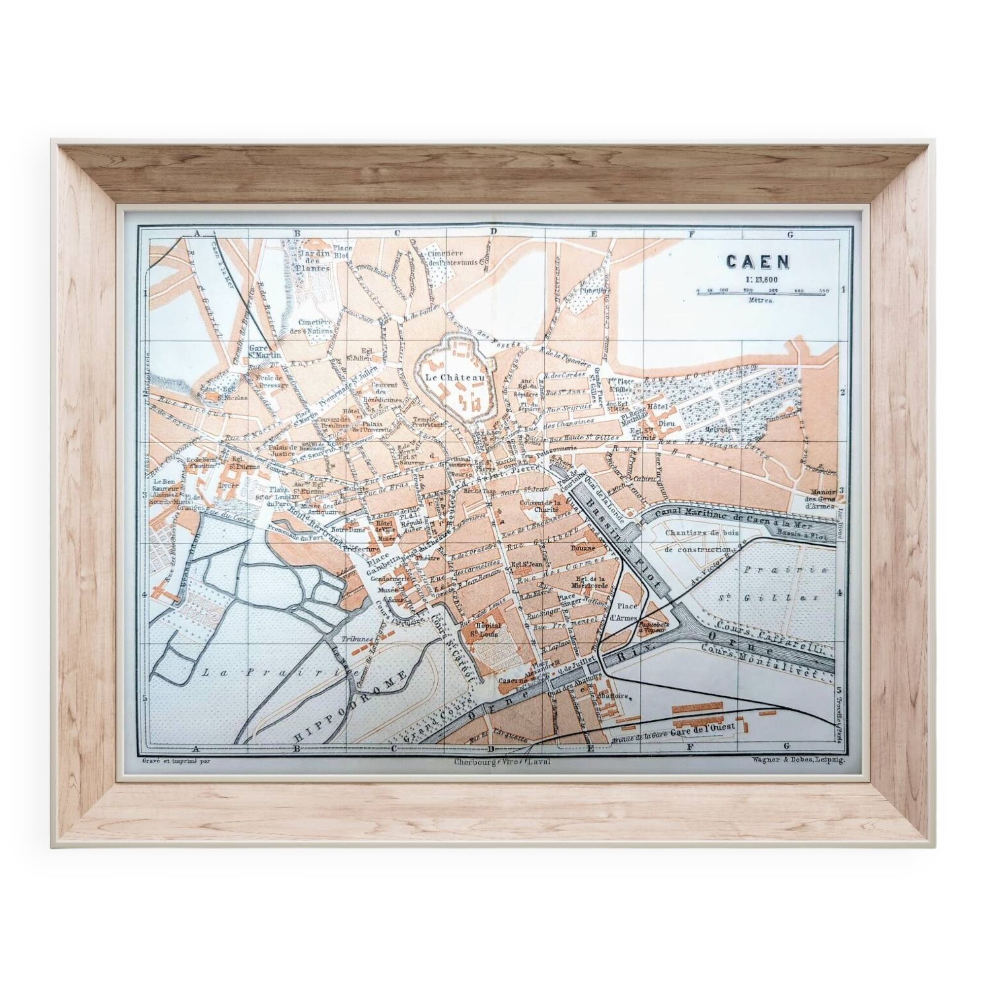 Imprimée en 1902, carte de Caen.
