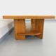 Vintage solid oak coffee table from the 70s 80s Perriand Regain Chapo style
