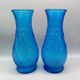 Pair of large vintage blue glass vases, constantin italy