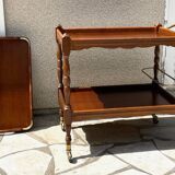 Vintage wood and brass dessert and tray