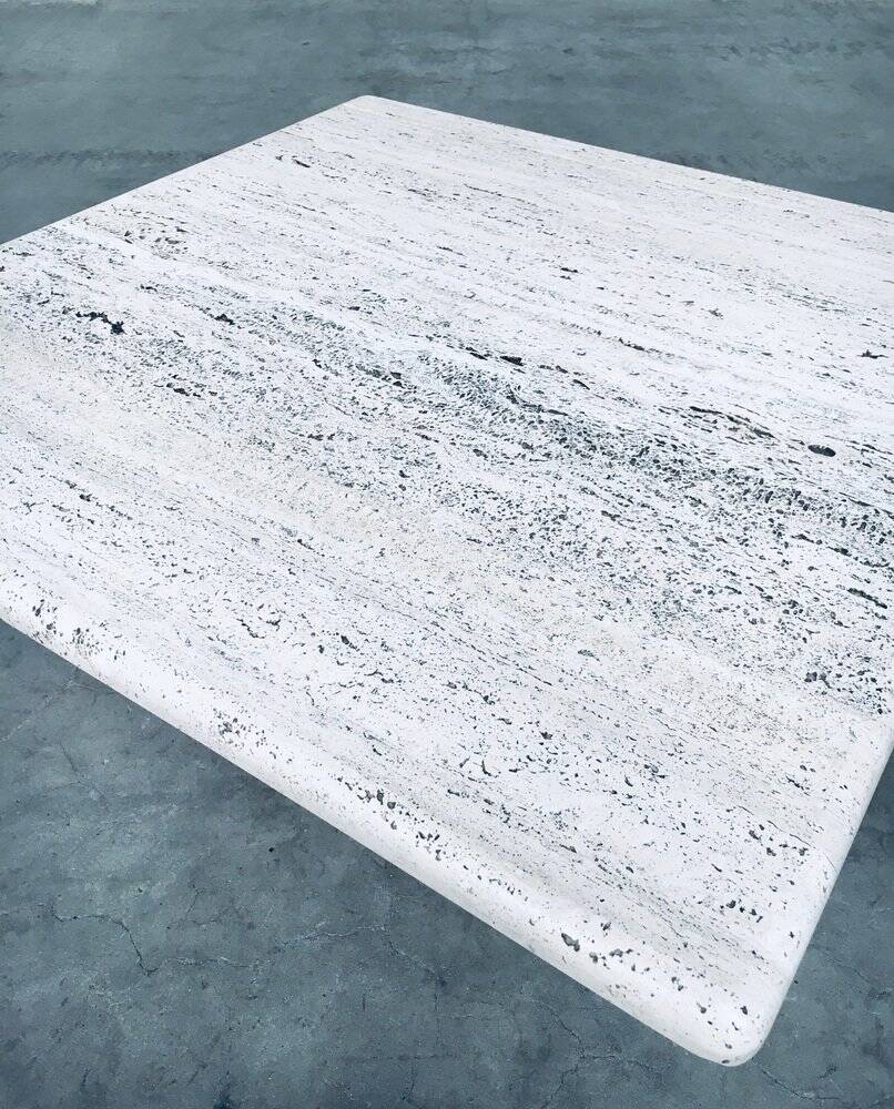 Italian Travertine Square Coffee Table, 1970s