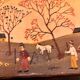 Tableau d'art naïf vintage - Scène champêtre. Art populaire