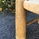 Chaise basse bois et paille années 50