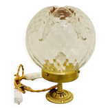 Mazzega Murano globe table lamp with golden brass base