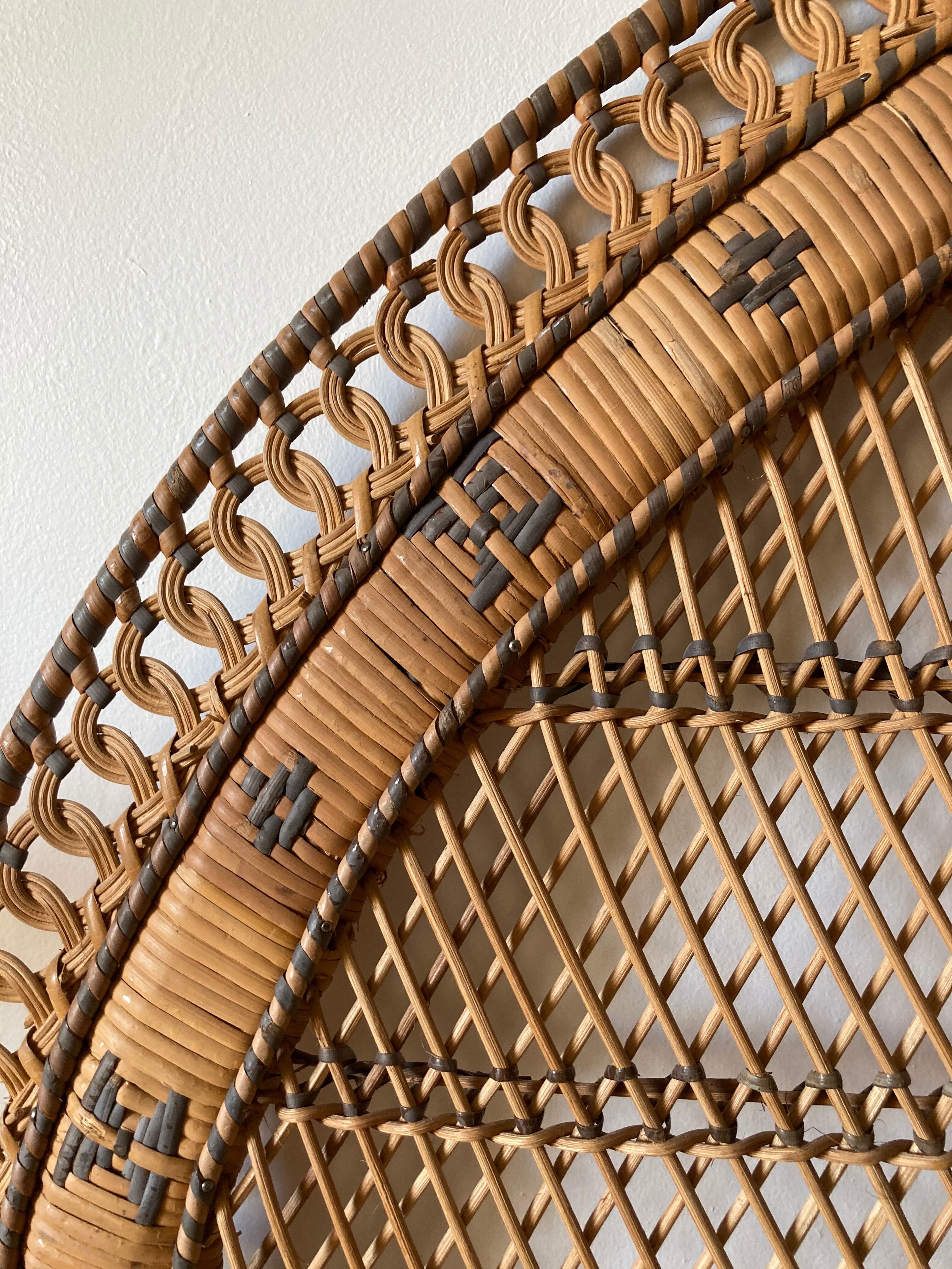 Rattan and wicker headboard