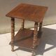 Vintage wooden console side table with turned legs.