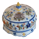 Advertising butter dish in earthenware from Desvres Maison Denis in Rennes