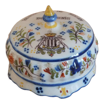 Advertising butter dish in earthenware from Desvres Maison Denis in Rennes