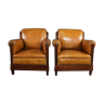 Set of 2 Amsterdam School sheepskin armchairs