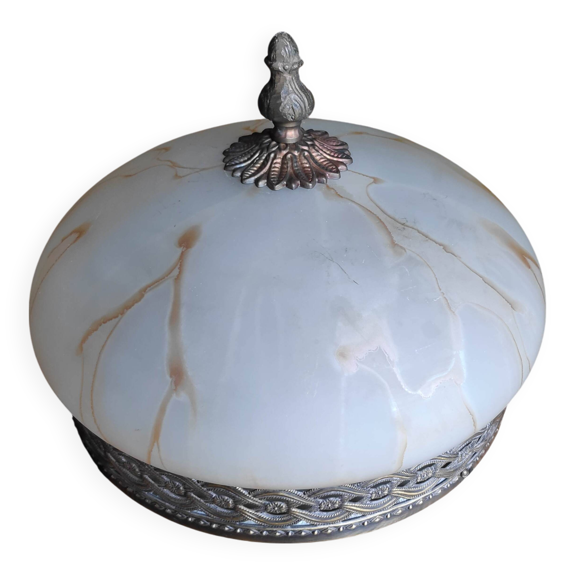 2-light marble effect ceiling light