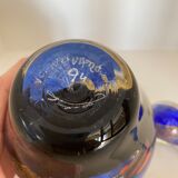 Ovoid bottle of master glassmaker Jean-Claude Novaro in perfect condition