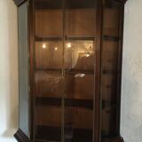Wall display case for collection or other in wood, glass and brass