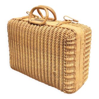 Braided rattan briefcase suitcase