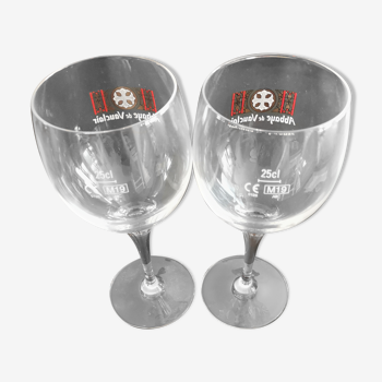 2 beer glasses 25cl Vauclair Abbey