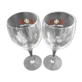 2 beer glasses 25cl Vauclair Abbey