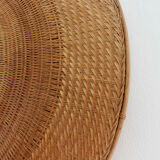 Asian braided wicker hat 70s