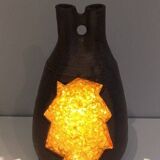 Ceramic and orange-yellow glass lamp