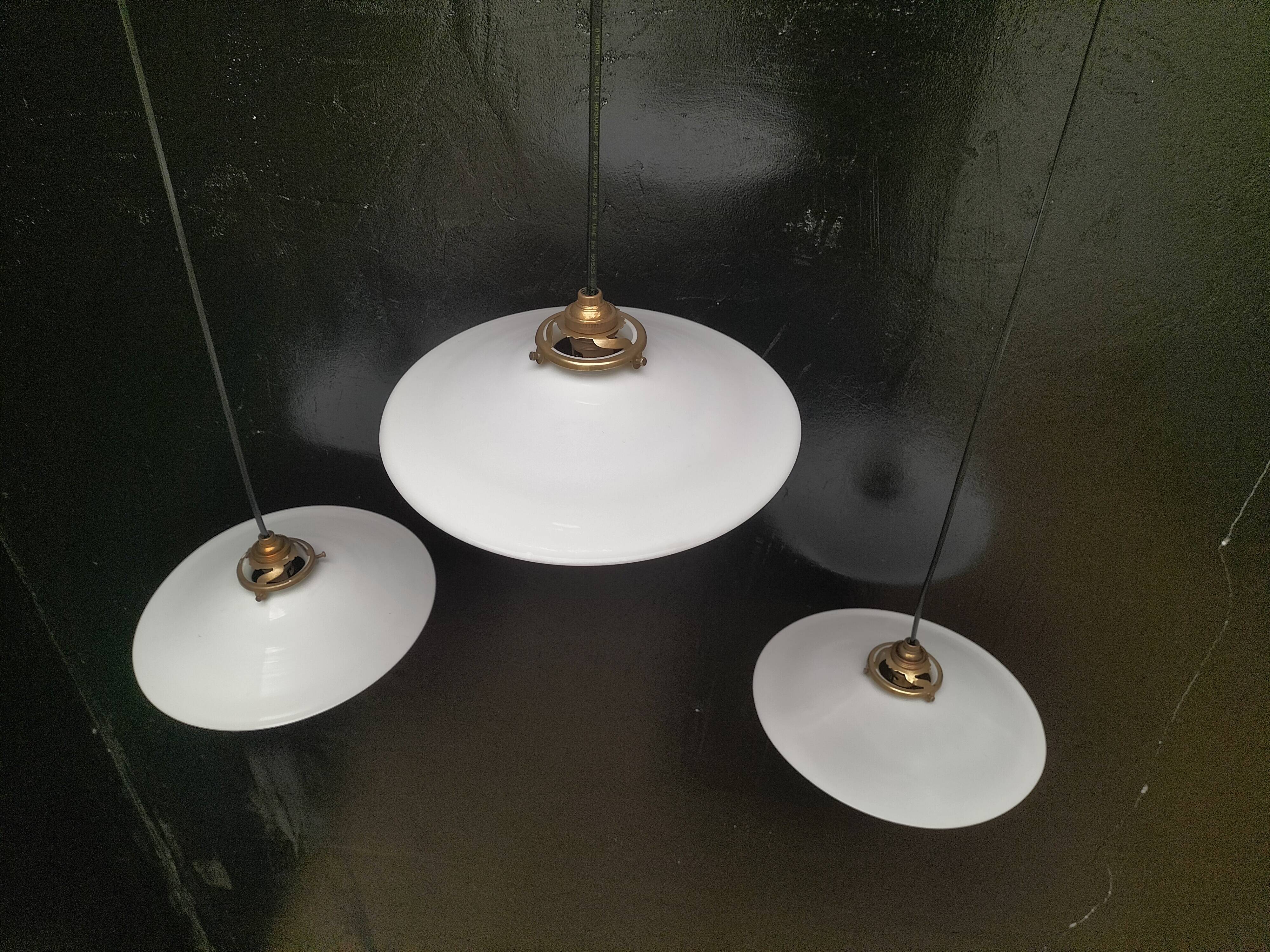 Opaline pendant lights