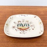 Hand-Painted Plate Pink Flamingo Master Chef in Norwegian Ceramic by Inger Waage from Stavanger Flint