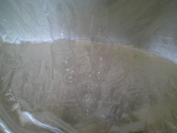 5 Verres à vin en cristal