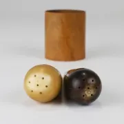 Carl Aubock II "The Bombs" salt and pepper shakers, walnut & horn, 1950s