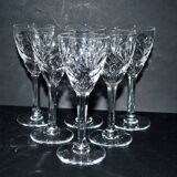Lot de 6 verres à liqueur Chantilly en cristal taillé de SAINT-LOUIS signé 11.5cm
