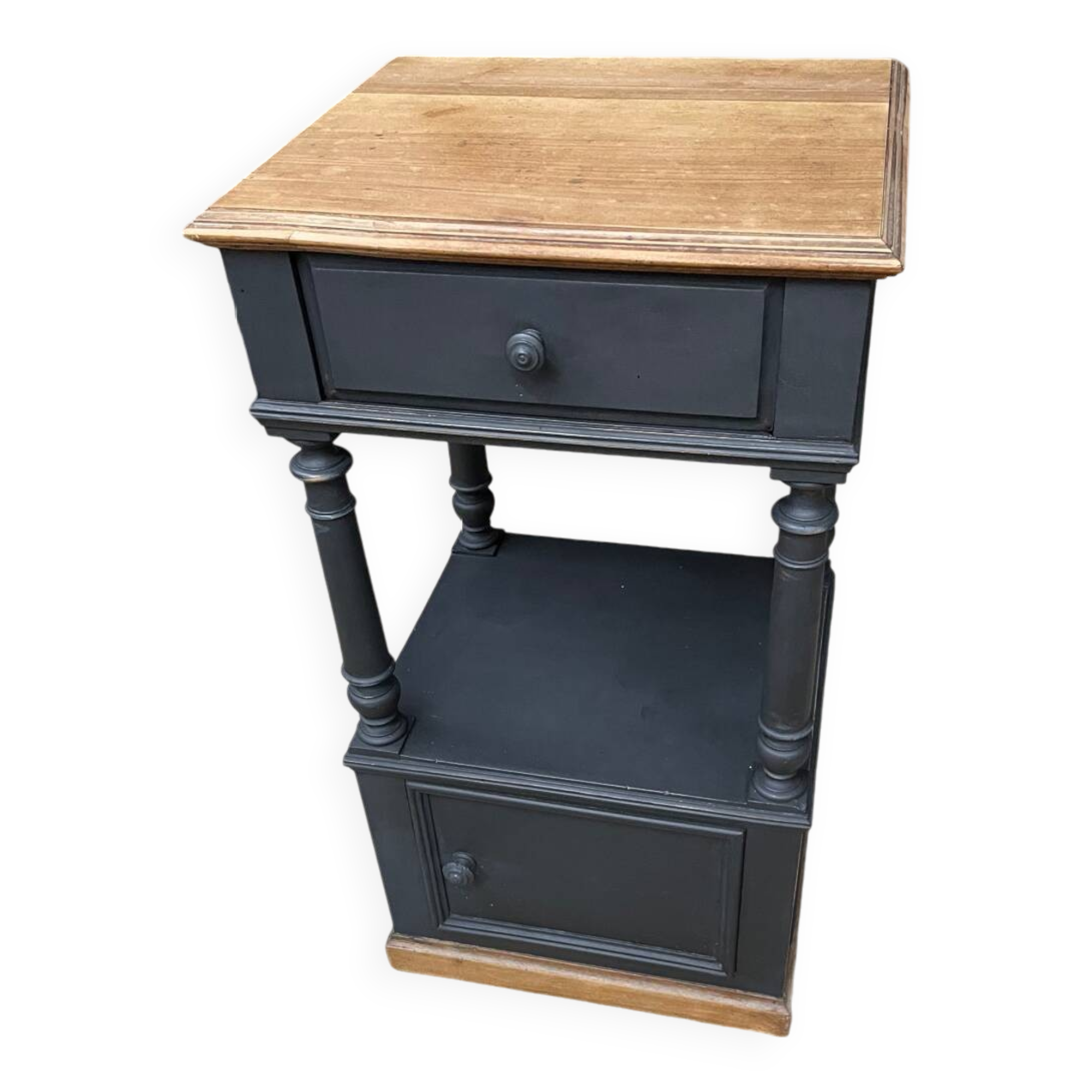 Table de chevet en bois peint