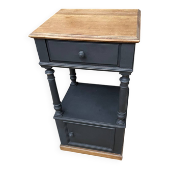 Table de chevet en bois peint