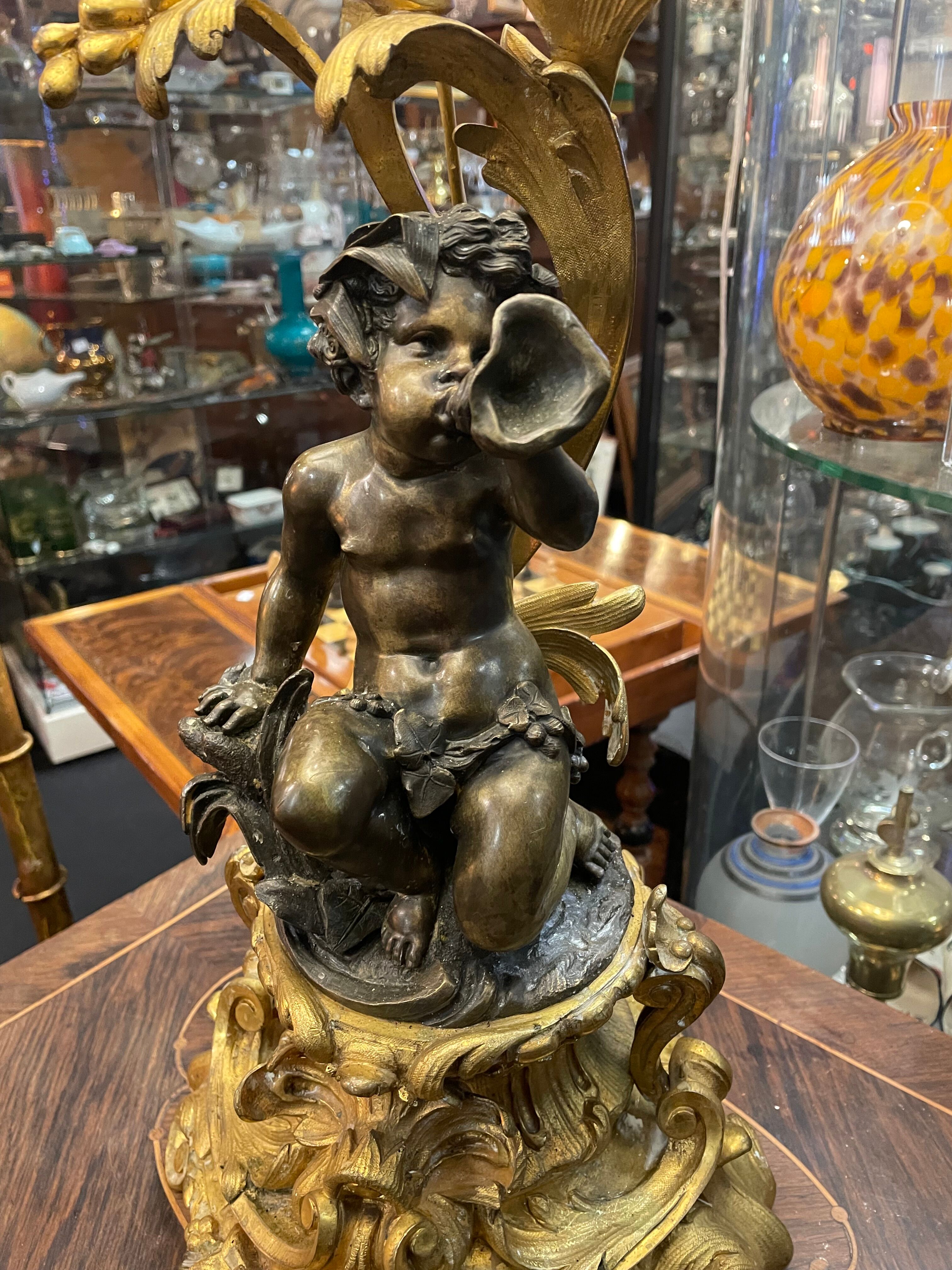 18th bronze table lamp