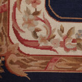 Deep blue Needlepoint Area Rug Traditional Handmade Wool Tapestry Rugs- 91x152cm