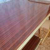 Coffee table with gold metal vinyl holder from the 70s)