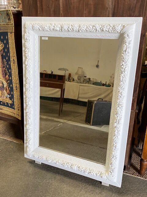 Old trumeau mirror in plaster and wood 100x142cm
