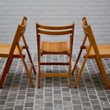 Set of 3 folding beech chairs