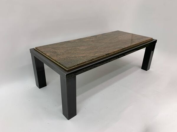 Table basse en granit Hollywood Regency du milieu du siècle par Fedam Design Belgium