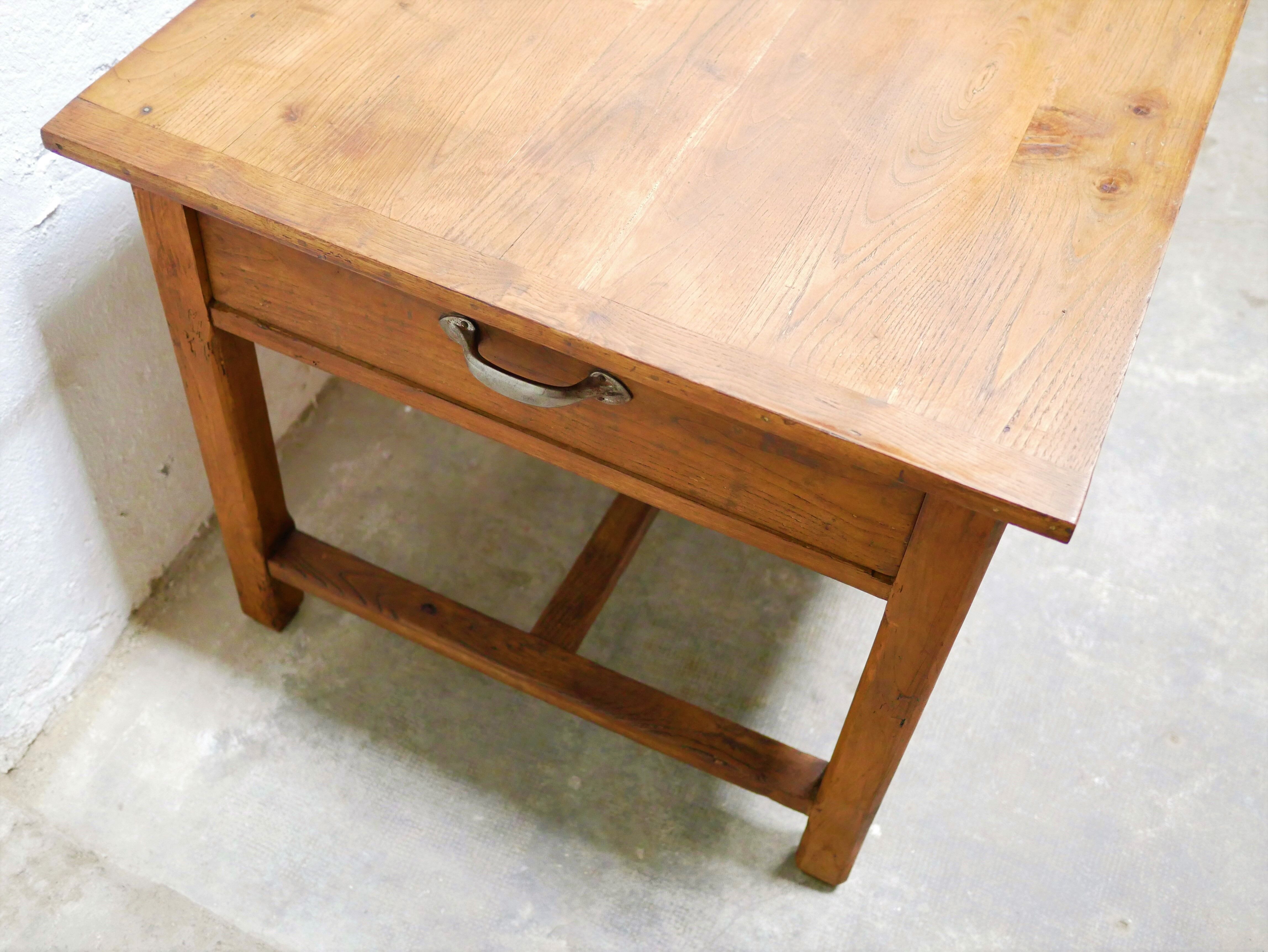 Vintage wooden farmhouse dining table