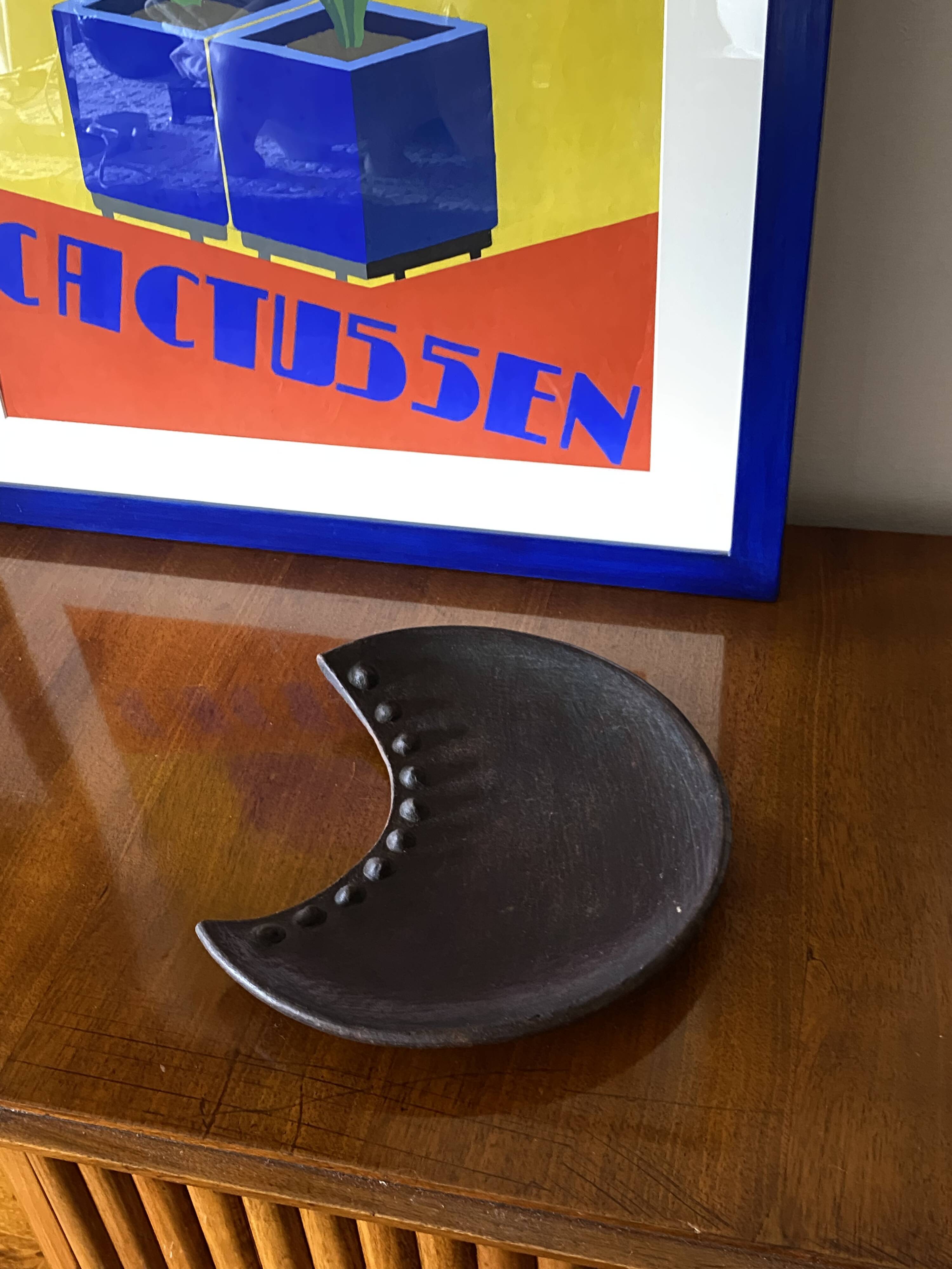 Organic modern wood tray / vide poche, France 1960s