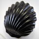 Vintage shell table lamp in black enamel ceramics design seventies 1970